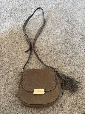 kate spade Brown Pebbled Leather Crossbody with Tassel Accent